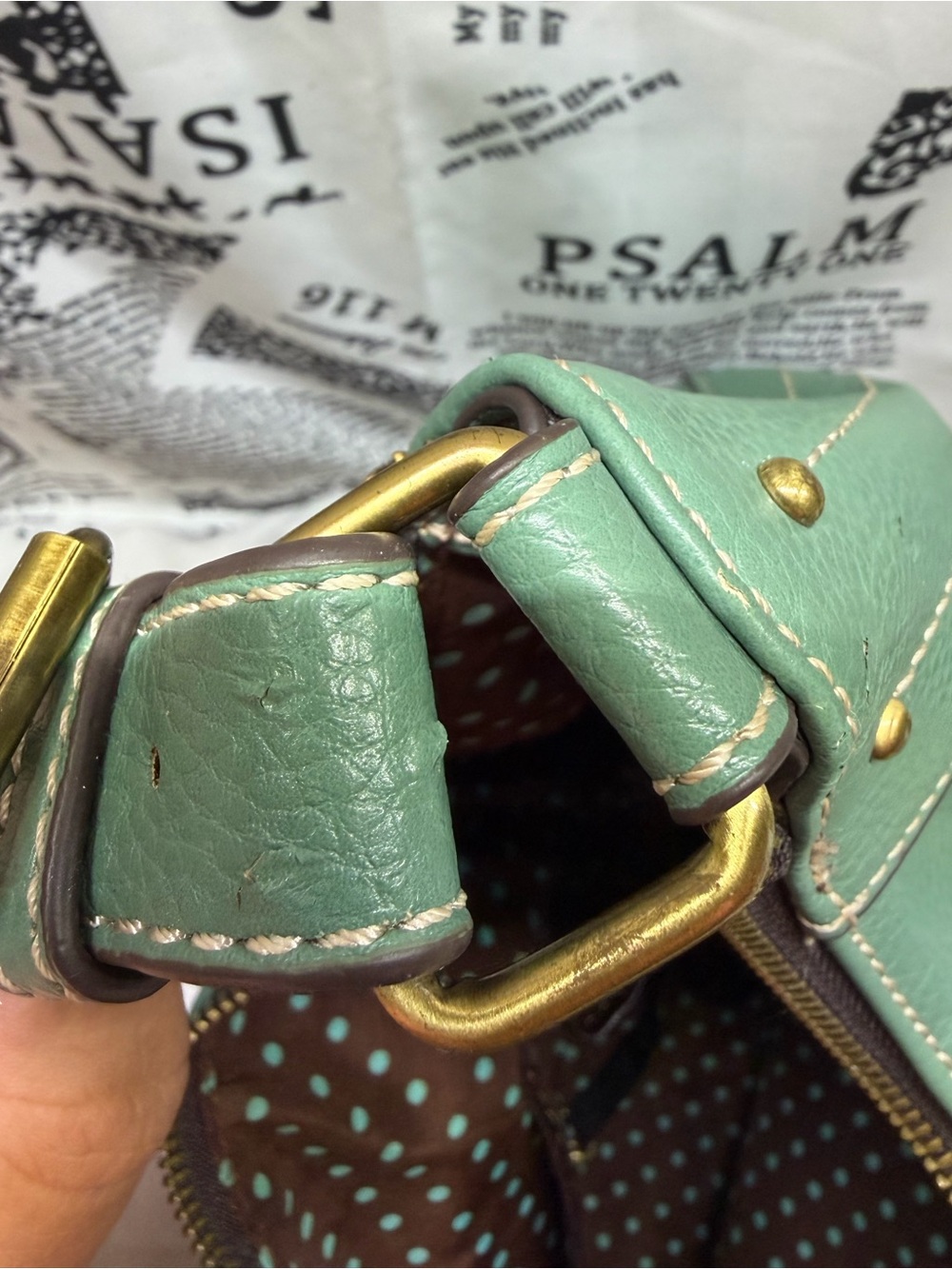 Chala Sweet Hobo Shoulder Bag in Mint Green with Dog Coin Purse - Picture 9 of 14